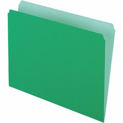 Pendaflex - 9-1/2 x 11-5/8", Letter Size, Green/Light Green, File Folders with Top Tab - 11 Point Stock, Straight Tab Cut Location - Best Tool & Supply