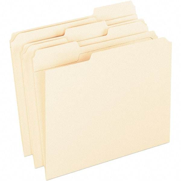 Pendaflex - 10 x 12-1/2", Letter Size, Manila, File Folders with Top Tab - 11 Point Stock, 1/3 Tab Cut Location - Best Tool & Supply