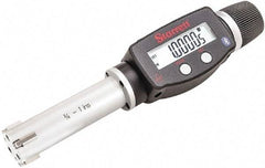 Starrett - 3/4" to 1", IP67, Carbide Face Electronic Inside Micrometer - 0.00005" Resolution, 0.00015" Accuracy, 2-5/8" Gage Depth - Best Tool & Supply