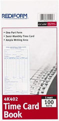 REDIFORM - 29/32" High x 4-13/64" Wide Bi-Weekly Time Cards - Use with Manual Time Record - Best Tool & Supply