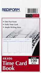 REDIFORM - 29/32" High x 4-13/64" Wide Daily Time Cards - Use with Manual Time Record - Best Tool & Supply