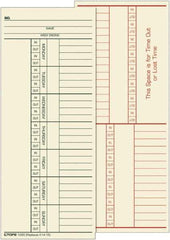 TOPS - 6-13/32" High x 9-1/2" Wide Weekly Time Cards - Use with Cincinnati K14-15 - Best Tool & Supply