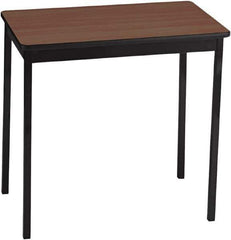 Barricks - 18" Long x 30" Wide x 30" High Stationary Rectangular Utility Tables - 3/4" Thick, Walnut & Black, Wood Grain Laminate/Steel - Best Tool & Supply