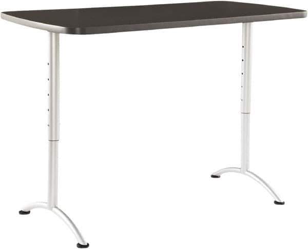 ICEBERG - 60" Long x 30" Wide x 42" High Stationary Rectangular Conference Table - 1-1/8" Thick, Graphite (Color), Melamine/Laminate/Steel - Best Tool & Supply