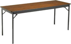 Barricks - 24" Long x 72" Wide x 30" High, Folding Table - Walnut & Black - Best Tool & Supply