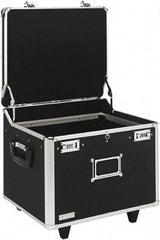 Vaultz - 1 Compartment, 15-1/4" Wide x 11-1/2" High x 12-1/4" Deep, Portable Storage Box - Aluminum, Chrome & PVC, Black - Best Tool & Supply