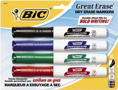 Bic - Assorted Colors, Great Erase Grip Chisel Tip Dry Erase Markers - For Use with Dry Erase Marker Boards - Best Tool & Supply