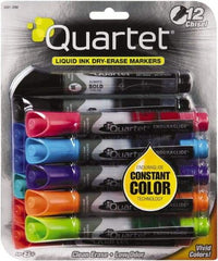 Quartet - Assorted Colors, Chisel Tip, 12 Set EnduraGlide Dry Erase Markers - For Use with Dry Erase Marker Boards - Best Tool & Supply