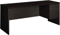 Hon - 72" Long x 29-1/2" High x 24" Deep, 2 Drawer Credenza - Mahogany/Charcoal (Color), Steel-Reinforced High-Pressure Laminate/Metal - Best Tool & Supply