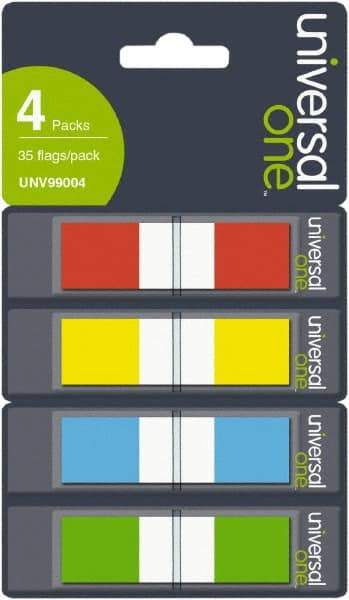 Universal One - Self-Stick Page Flags Style: Flag Color: Orange; Red; Blue; Yellow; Green - Best Tool & Supply