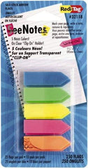 Redi-Tag - Self-Stick Page Flags Style: Arrow Color: Blue; Green; Yellow; Pink; Orange - Best Tool & Supply