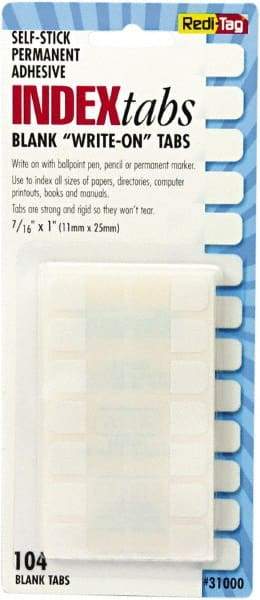 Redi-Tag - 1" 104 Tabs, Self-Adhesive, Self-Adhesive File Folder Tabs - White - Best Tool & Supply