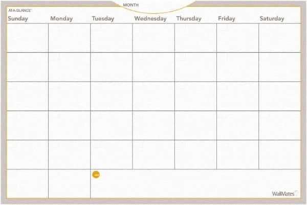 AT-A-GLANCE - 36 Sheet, 36 x 24", Monthly Planning Surface - Gray, White & Orange - Best Tool & Supply