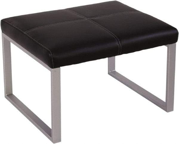 ALERA - 26-3/8" Wide, 17-3/8" High Cube Ottoman - Black/Silver - Best Tool & Supply