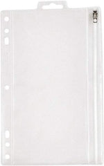 OXFORD - 6 x 9-1/2" 1 Tabs, 5-Hole Punched, Binder Pockets Divider - Clear, White Tabs, Clear/White Folder - Best Tool & Supply