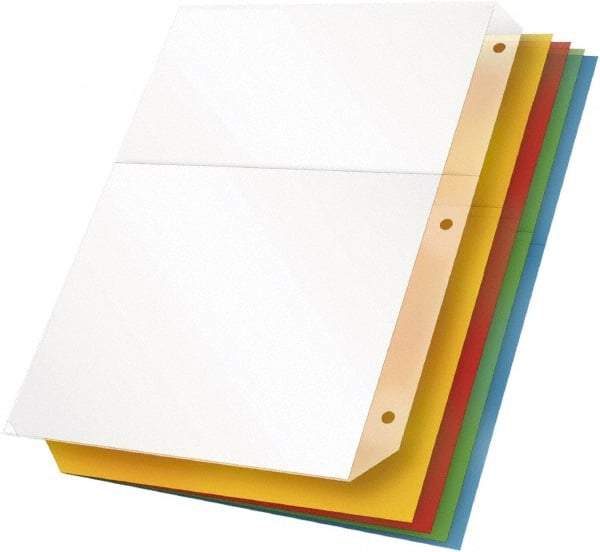 Cardinal - 11 x 8 1/2" 5 Tabs, 3-Hole Punched, Binder Pockets Divider - Multicolor Tabs, Blue, Clear, Green, Orange, Yellow Folder - Best Tool & Supply