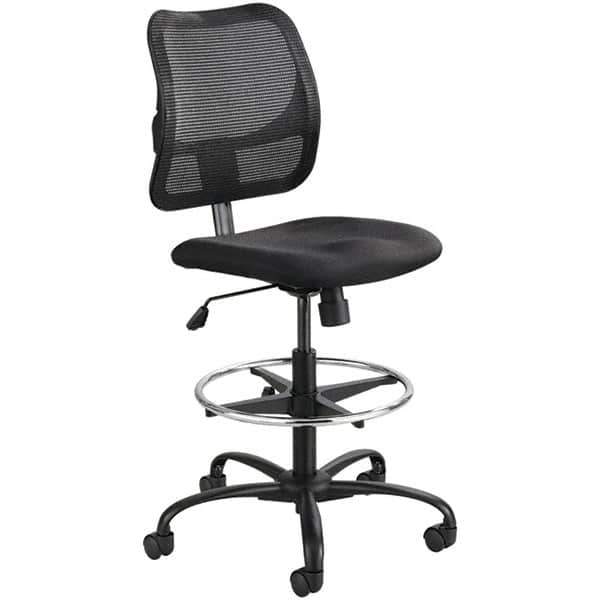 Safco - 23 to 33" High Extended Height Chair - 25" Wide x 25" Deep, 100% Polyester Seat, Black - Best Tool & Supply