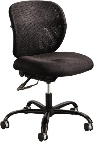 Safco - 18-1/2 to 22" High Task Chair - 26" Wide x 26" Deep, 100% Polyester Seat, Black - Best Tool & Supply