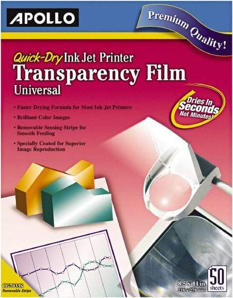 Apollo - Transparency Films & Sleeves Audio Visual Conference Accessory Type: Transparency Sleeves For Use With: Inkjet Printers; Copiers - Best Tool & Supply