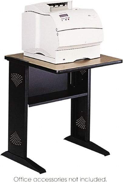 Safco - Medium Oak & Black Printer/Copier Stand - Use with Fax Machines, Printer - Best Tool & Supply