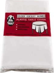 Tablemate Products - Table Set Round Table Cover, Plastic, 84" Diam, White, 6/Pack - Best Tool & Supply