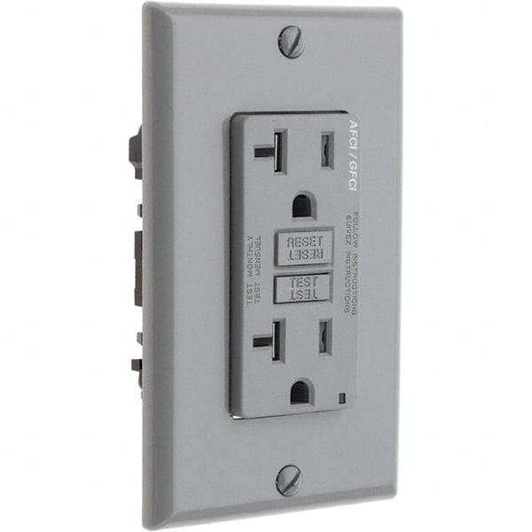 Leviton - GFCI Receptacles Grade: Commercial Color: Gray - Best Tool & Supply