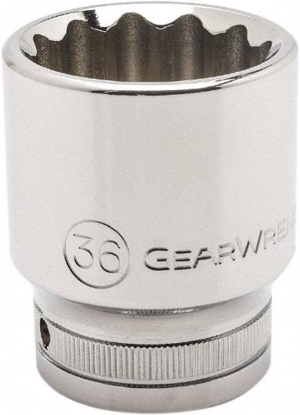 GearWrench - 3/4" Drive, Standard Hand Socket - 12 Points, 2.48" OAL, Alloy Steel, Chrome Finish - Best Tool & Supply