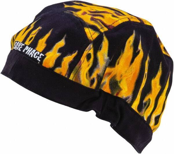 Save Phace - Size Universal, Flame Resistant Elastic Skull Cap - Black Flames Pattern, Cotton - Best Tool & Supply