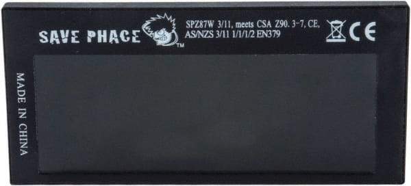 Save Phace - 3.74" Wide x 1.42" High, Lens Shade 3 to 11, Polycarbonate Auto-Darkening Filter - 1/4" Thick, Green, Inside Mount - Best Tool & Supply