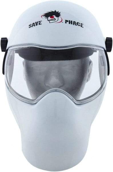 Save Phace - 11" Window Width x 3-3/4" Window Height, 10 Shade Fixed Shade Lens, Fixed Front Welding Helmet - White, Nylon Clear Lens - Best Tool & Supply