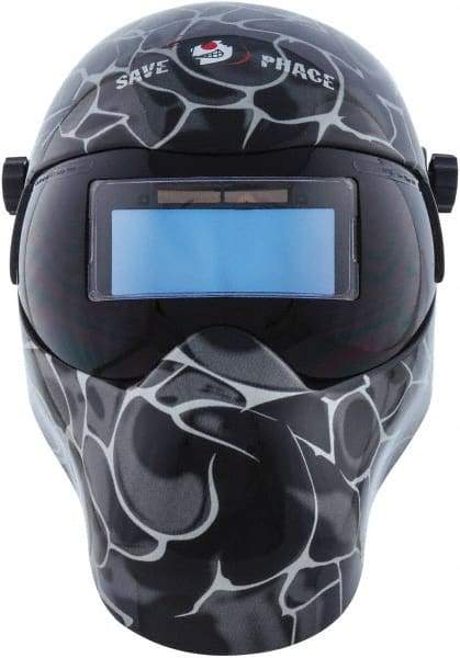 Save Phace - 3.62" Window Width x 1.42" Window Height, 3 to 10 Shade Auto-Darkening Lens, Fixed Front Welding Helmet - Black/Gray, Nylon Green Lens - Best Tool & Supply