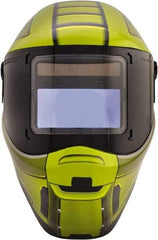 Save Phace - 4.33" Window Width x 3.54" Window Height, 3 to 10 Shade Auto-Darkening Lens, Fixed Front Welding Helmet - Green/Black, Nylon Green Lens - Best Tool & Supply