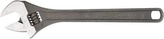 Channellock - 1-11/16" Jaw Capacity, 15" Standard Adjustable Wrench - Steel, Black Finish, 15" OAL - Best Tool & Supply