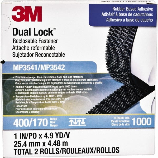 3M - 1" x 5 Yd Adhesive Backed Dual Lock Hook & Loop Roll - Best Tool & Supply