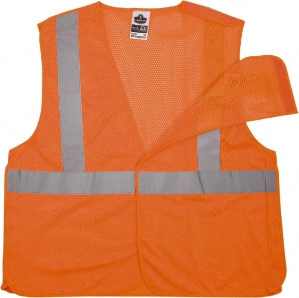 Ergodyne - Size L/XL High Visibility Orange Mesh Breakaway Vest - 44 to 52" Chest, ANSI/ISEA 107, Hook & Loop Closure, 1 Pocket, Polyester - Best Tool & Supply