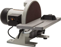 Enco - 12" Diam, 1,700 RPM, Single Phase Disc Sanding Machines - 16-3/8" Long Table x 6-7/8" Table Width, 16" Overall Length x 15.7" Overall Height - Best Tool & Supply