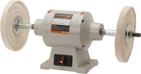 Enco - 10" Wheel Diam x 3/4" Wheel Width, 1 hp Buffer - 3/4" Arbor Hole Diam, 1 Phase, 3,450 Max RPM, 120 Volts - Best Tool & Supply