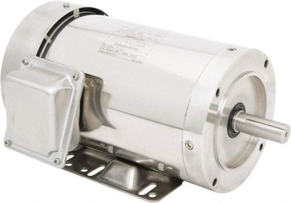 Leeson - 2 Max hp, 1,800 Max RPM, Premium Efficient Electric AC DC Motor - 230/460 V Input, Three Phase, 145TC Frame, 7/8" Shaft Diam, C-Face with Base Mount, TEFC Enclosure - Best Tool & Supply