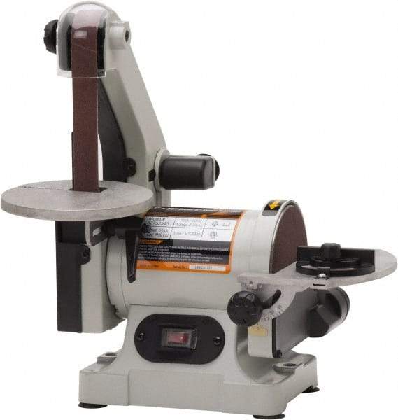 Enco - 30 Inch Long x 1 Inch Wide Belt, 5 Inch Diameter, Vertical Combination Sanding Machine - 3,340 Ft./min Belt Speed, 1/3 HP, Single Phase - Best Tool & Supply