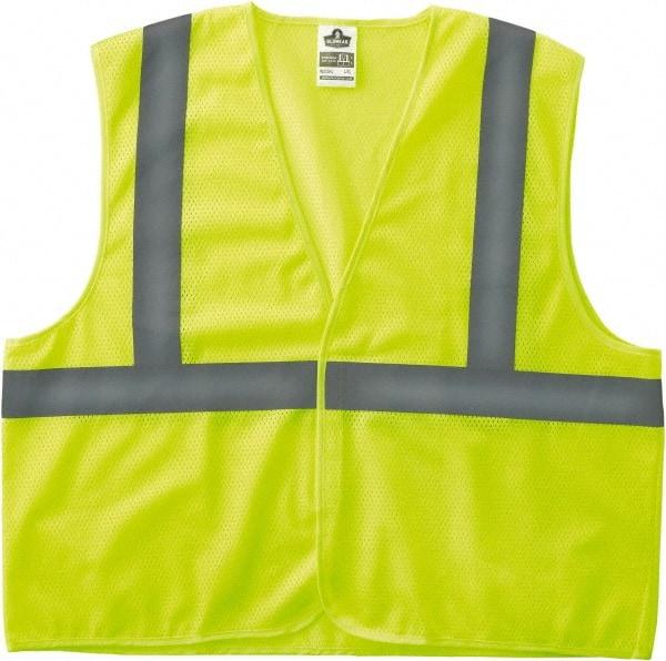 Ergodyne - Size L/XL High Visibility Lime Mesh General Purpose Vest - 44 to 52" Chest, ANSI/ISEA 107, Hook & Loop Closure, Polyester - Best Tool & Supply