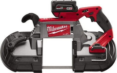 Milwaukee Tool - 18 Volt, 44-7/8" Blade, 380 SFPM Cordless Portable Bandsaw - 5" (Round) & 5 x 5" (Rectangle) Cutting Capacity, Lithium-Ion Battery Included - Best Tool & Supply