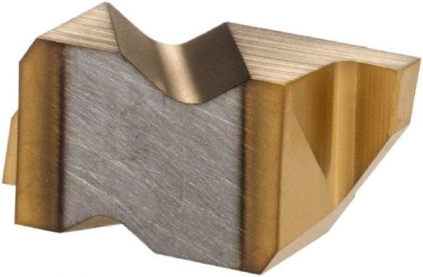 Hertel - 3125IG Grade HC120, 3.18mm Cutting Width Carbide Grooving Insert - 4.57mm Max Depth of Cut, Right Hand, TiN Finish - Best Tool & Supply