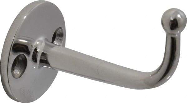 Sugatsune - 1/4" Wide x 1-15/32" High x 1-7/64" Thick, Ball Point Hook - 1-27/32" Projection, Polished - Best Tool & Supply