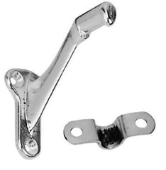 National Mfg. - Bright Brass Coated, Handrail Bracket - 2-1/4" Long, 2-29/32" High, 1-23/64" Wide - Best Tool & Supply