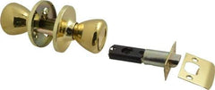 Value Collection - Bright Brass Passage Knob Lockset - 2-3/8" Back Set, 5-Pin Brass Tumbler Cylinder - Best Tool & Supply