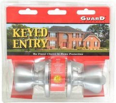 Value Collection - Stainless Steel Entry Knob Lockset - 2-3/8" Back Set, 5-Pin Brass Tumbler Cylinder - Best Tool & Supply