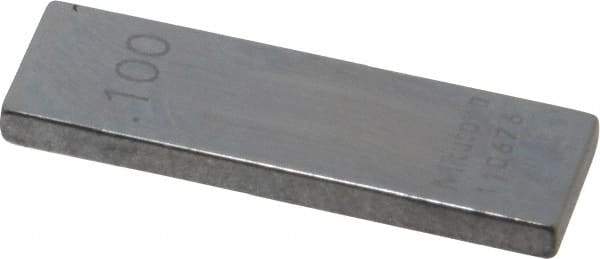 Mitutoyo - 0.1" Rectangular Steel Gage Block - Accuracy Grade AS-1, Includes Certificate of Inspection - Best Tool & Supply