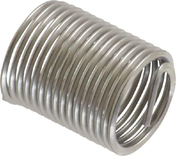 Heli-Coil - M10x1.00 Metric Fine, 20mm OAL, Free Running Helical Insert - 16-1/2 Free Coils, Tanged, Stainless Steel, Bright Finish, 2D Insert Length - Best Tool & Supply