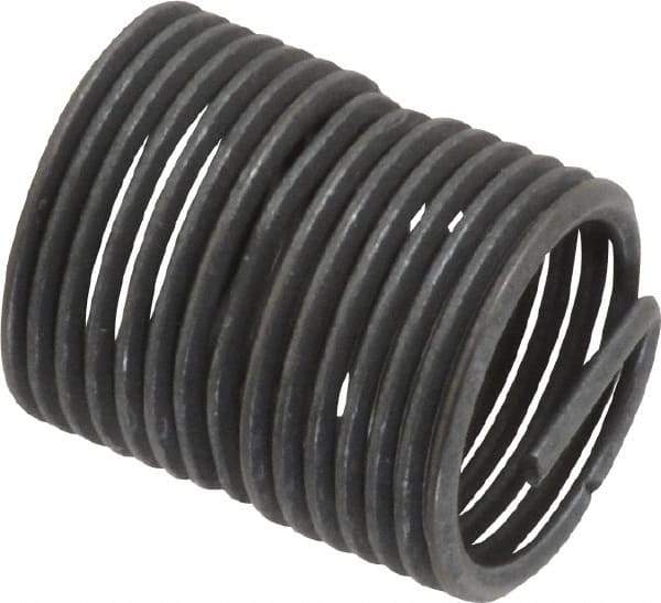 Heli-Coil - Single Insert, 3/8-24 UNF, 2D, Stainless Steel Screw Locking Insert - 15 Free Coils, 3/4 Inch Overall Length, 0.448 to 0.468 Inch Outside Diameter, with Tang, Dry Film Lubricant, 304 Material Grade - Exact Industrial Supply