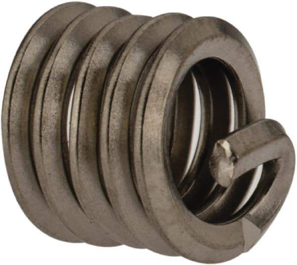 Heli-Coil - Single Insert, #10-24 UNC, 1-1/2D, Nitronic 60 Stainless Steel Screw Locking Insert - 5 Free Coils, 0.285 Inch Overall Length, 0.244 to 0.259 Inch Outside Diameter, with Tang - Exact Industrial Supply